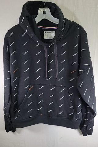 Champion Black All-Over Print Hoodie Size L