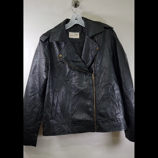 Stylish Black Faux Leather Biker Jacket