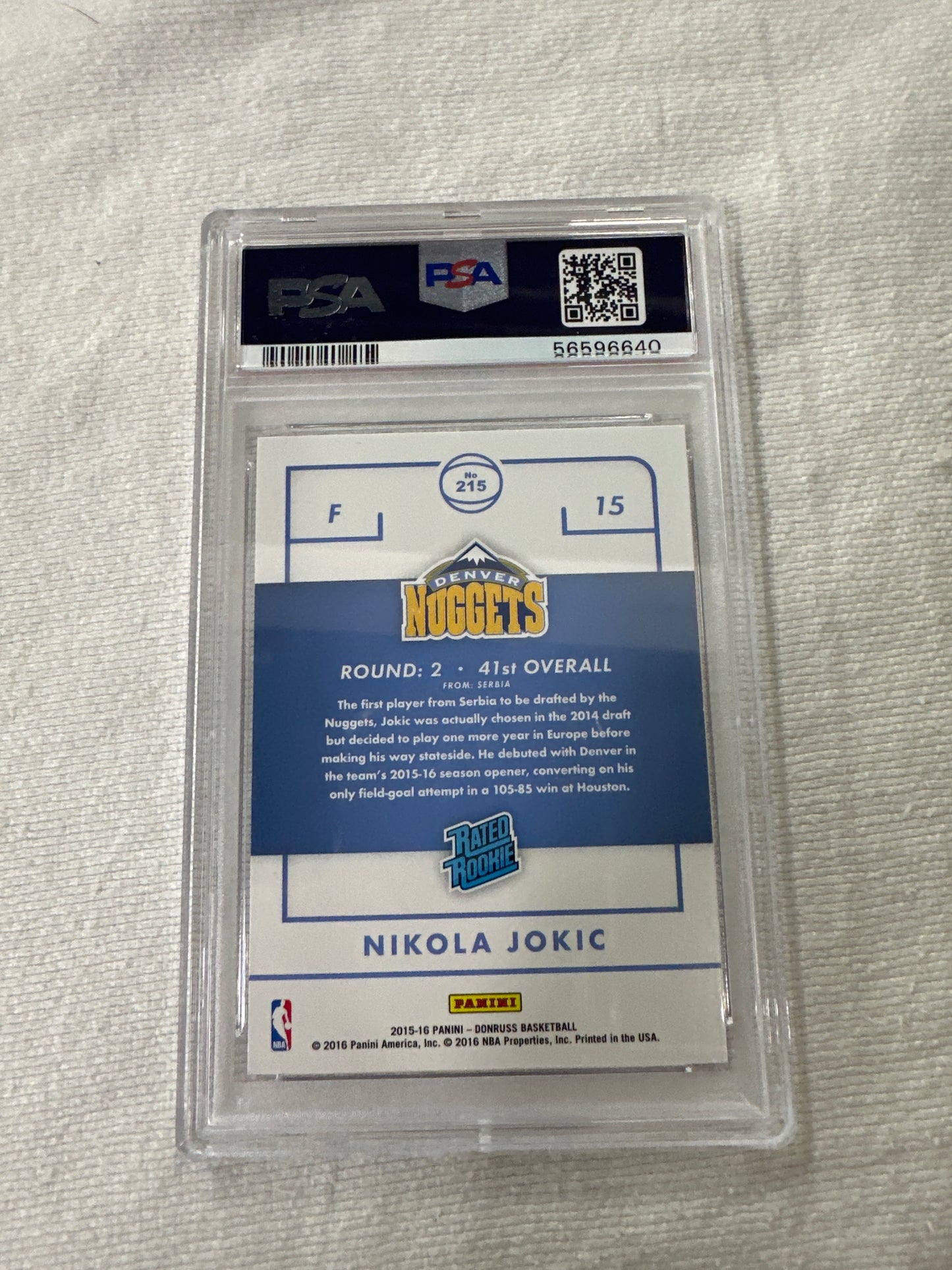 2015-16 Panini Donruss Nikola Jokic HOLO /199 Rated Rookie PSA 10 POP 9!🔥🔥🔥 | eBay