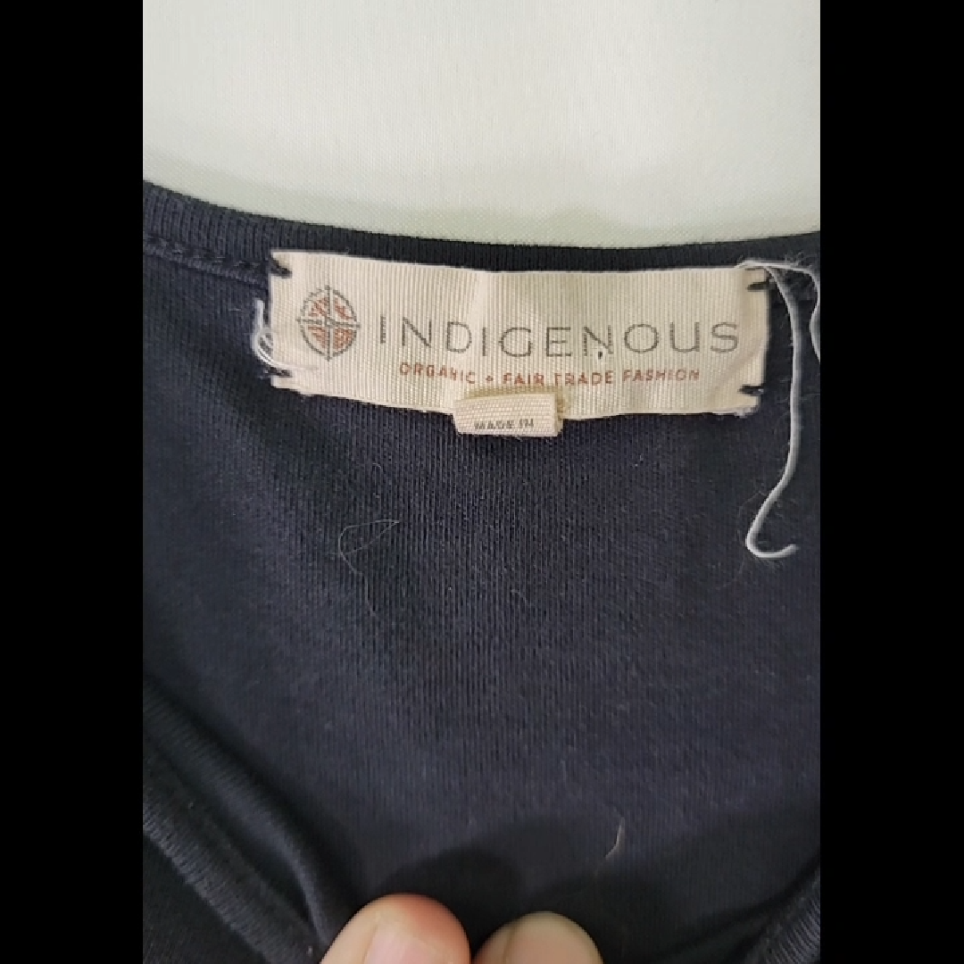 Indigenous Organic Cotton Black Dress Size M