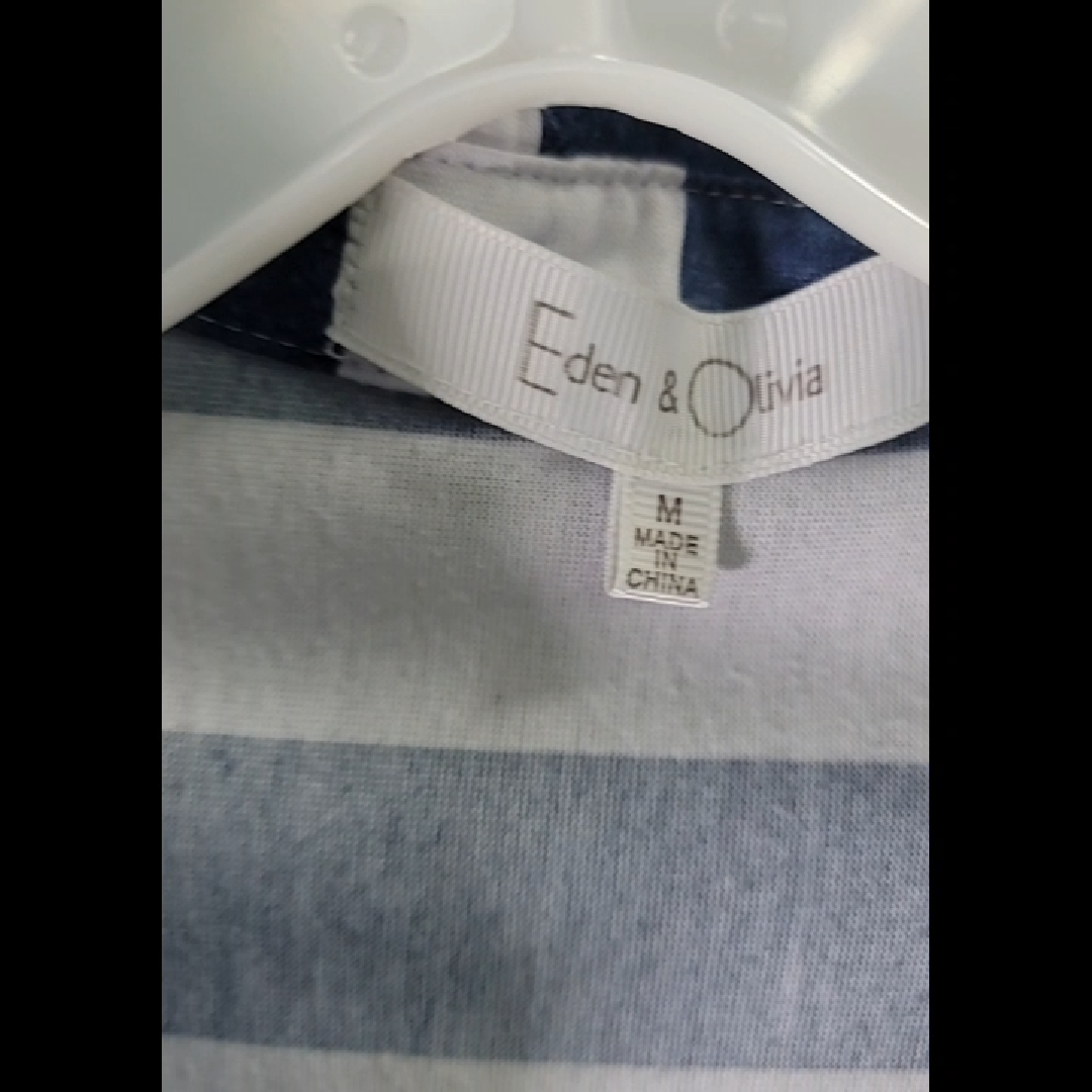 Eden & Olivia Striped Button-Down Top Tie Botton Size M
