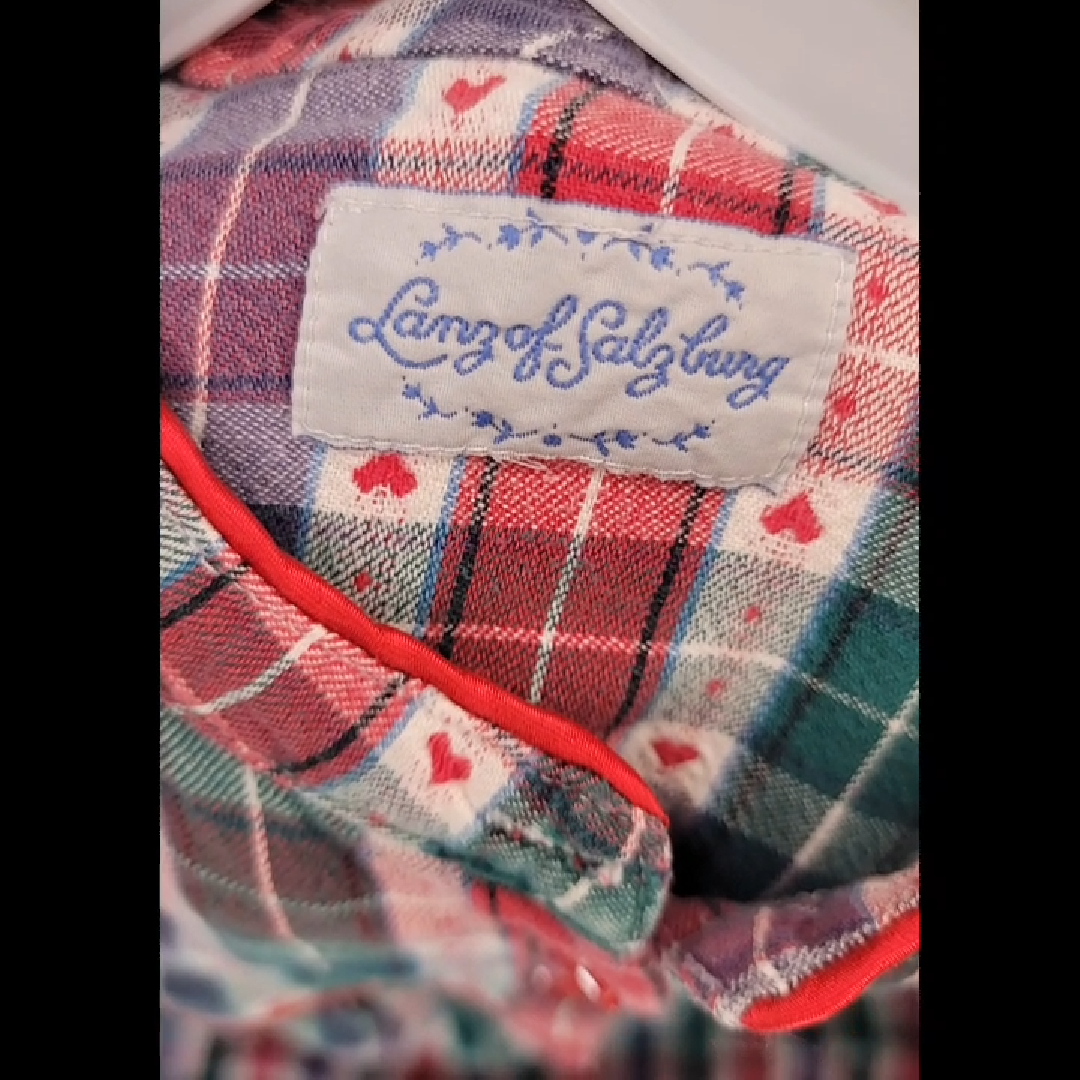 Vintage Lanz of Salzburg Plaid Button-Down Pajama Size M