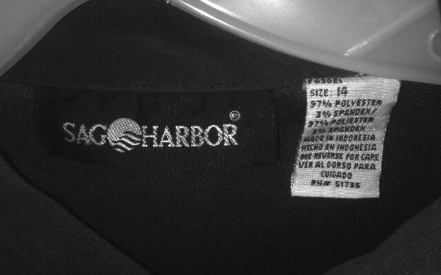SAG HARBOR Burgundy Button-Up Shirt in Size 14