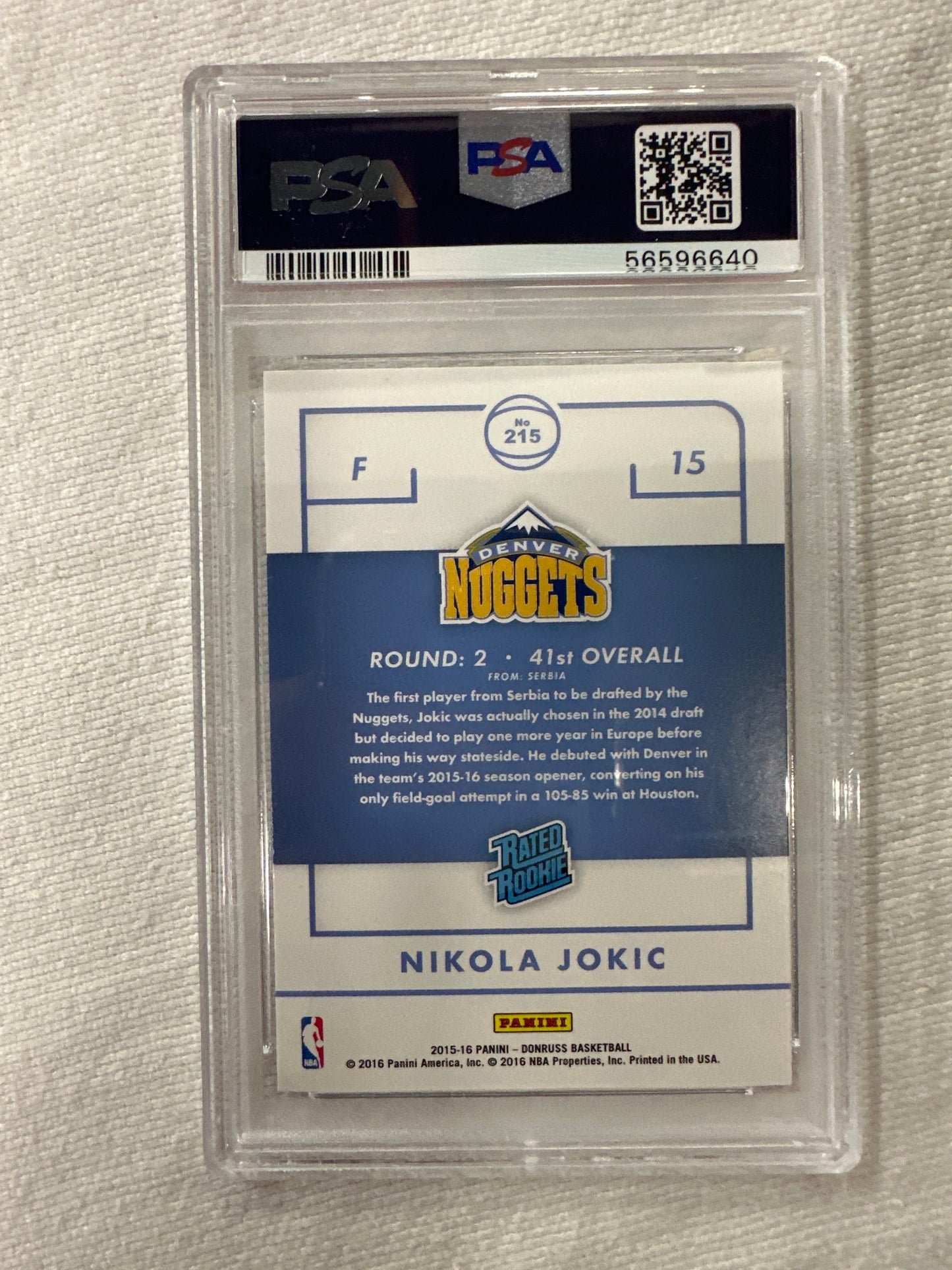 2015 Panini Donruss Nikola Jokic #215 PSA 9
