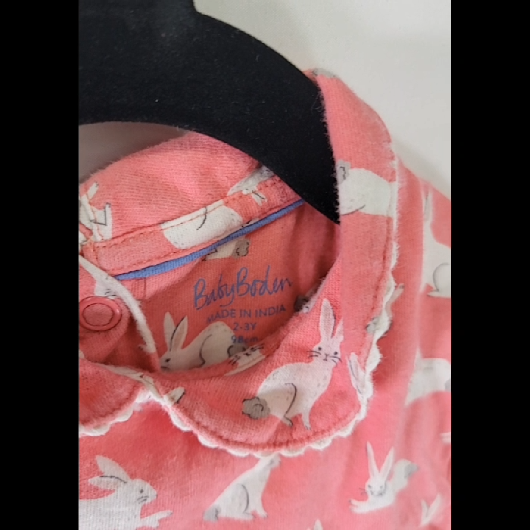 Baby Boden Pink Bunny Dress Size 2T-3T