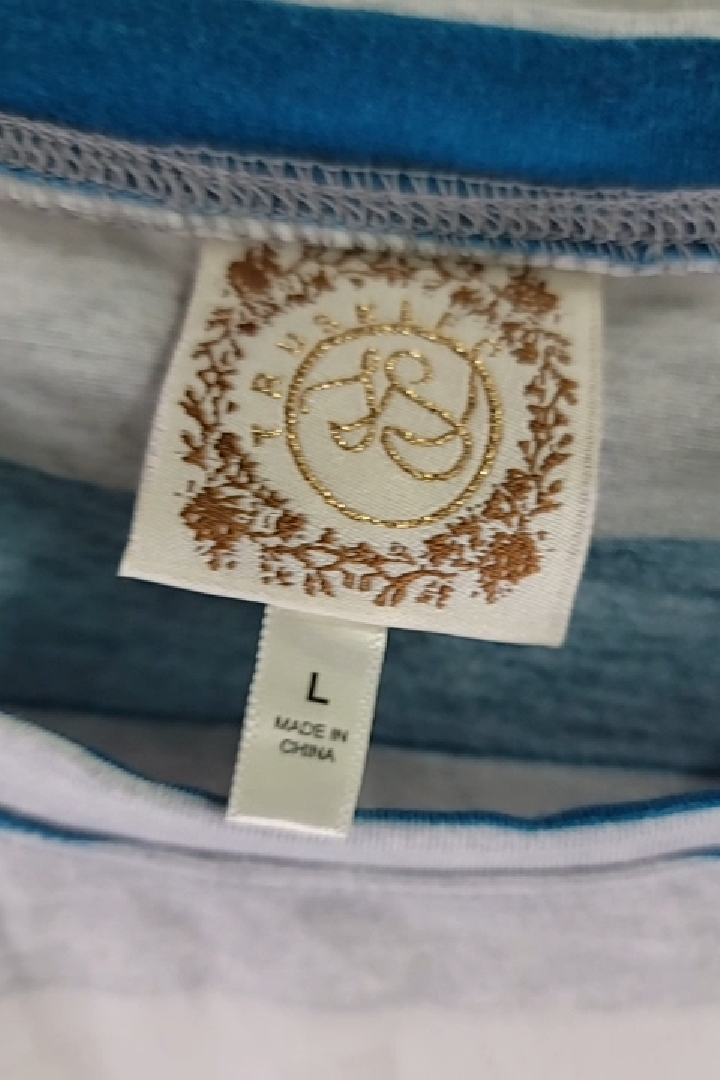 Russel Striped Long Sleeve Top Size L