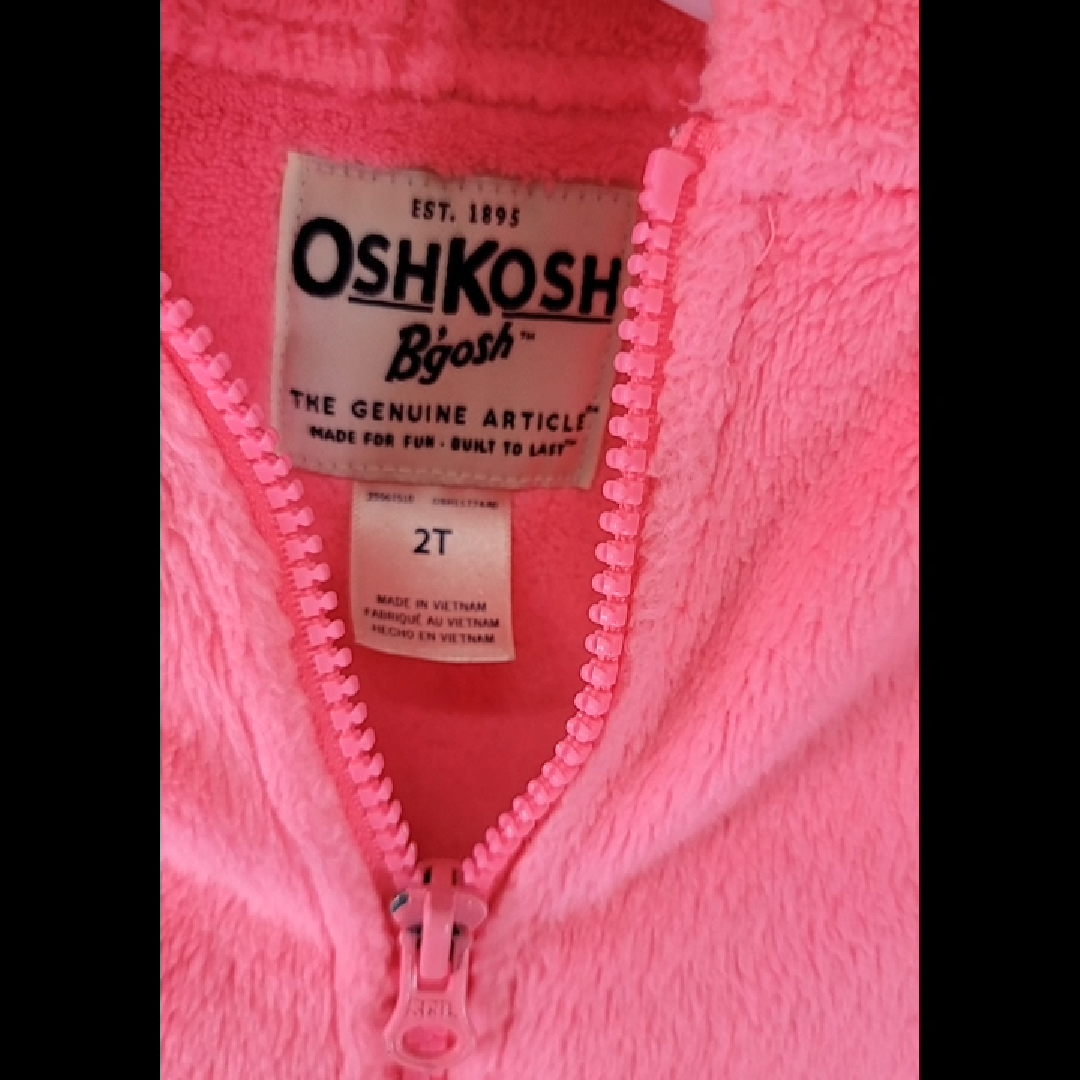 OshKosh B'gosh Pink Fleece Hoodie Size 2T