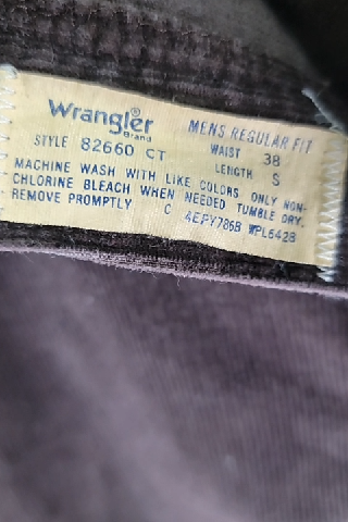 Vintage Wrangler Men's Corduroy Brown Pants Size 38 Short