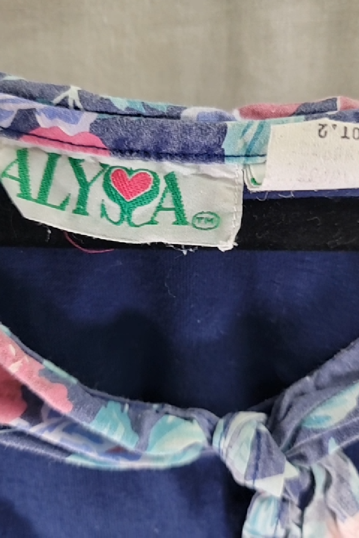 Vintage ALYSIA Floral Print Dress Size Kid's 14 (XL)