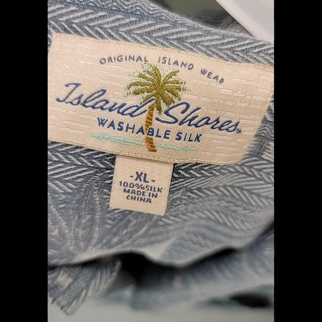 Island Shores Men's XL Washable Silk Aloha Shirt Size XL