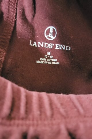 Lands' End Women's Maroon Cotton Pants Size M
