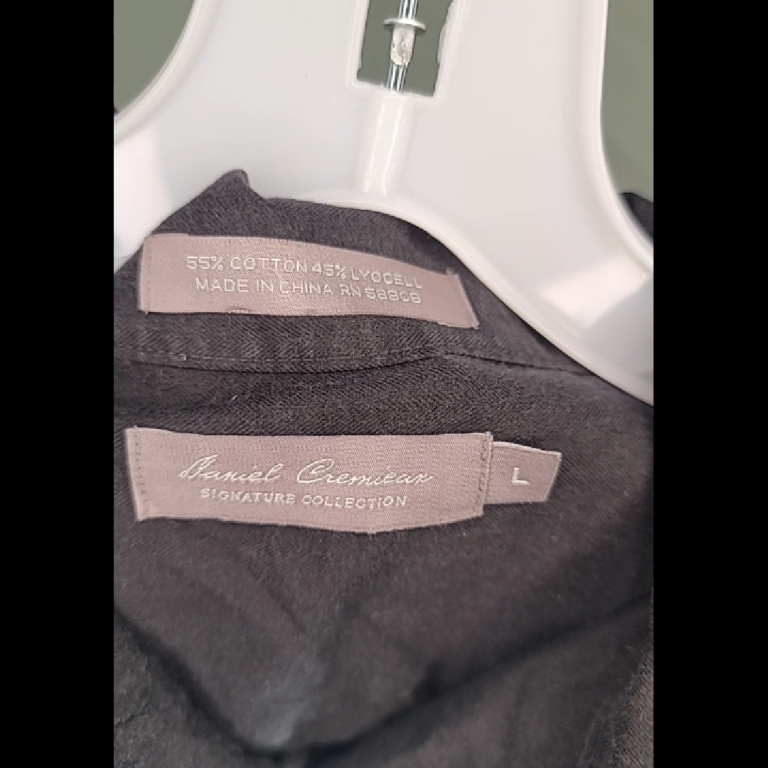 Daniel Cremieux Signature Collection Men's Black Short-Sleeve Button-Down Shirt Size L