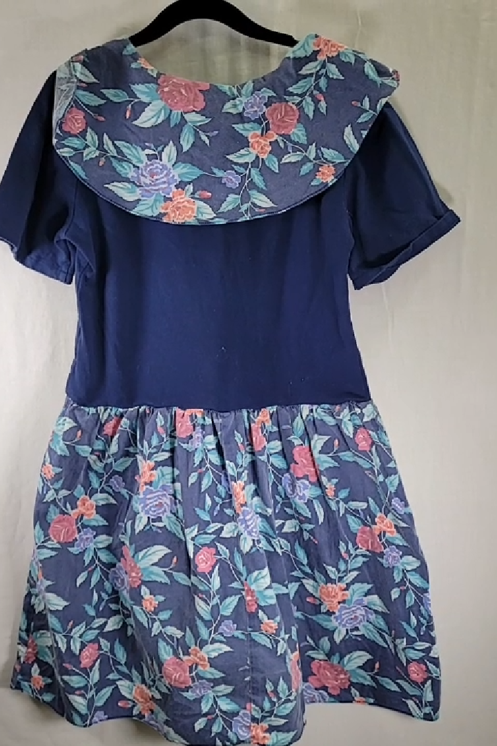 Vintage ALYSIA Floral Print Dress Size Kid's 14 (XL)