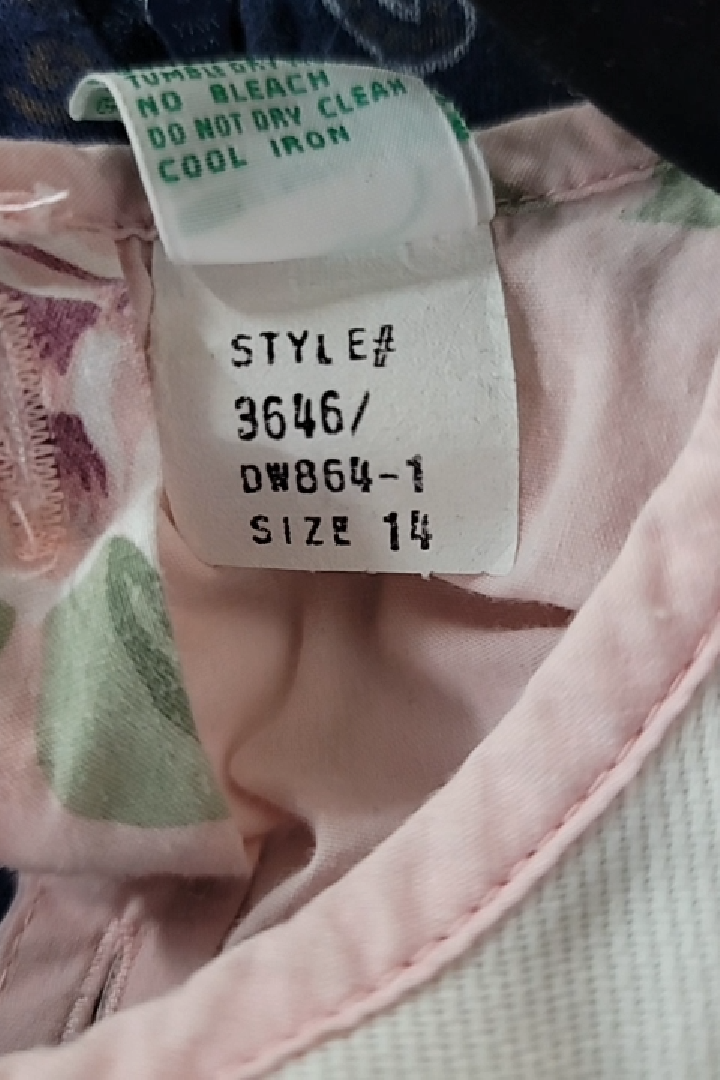 Vintage Floral Print Dress Kid's Size XL (14)