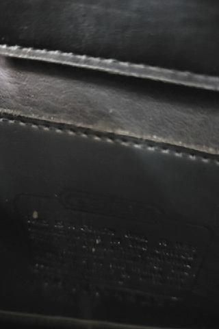 COACH Leather Tote Handbag Navy Blue