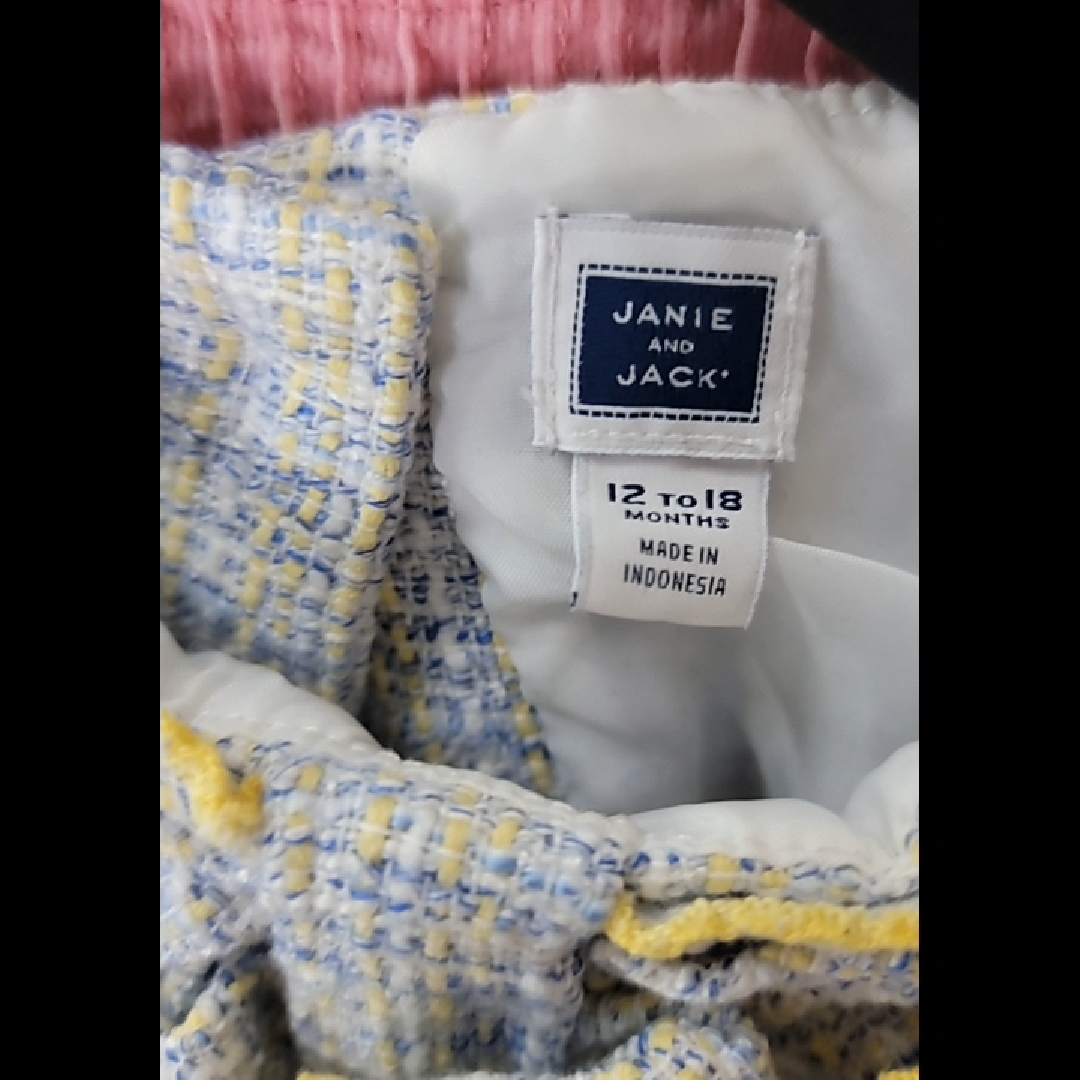 Janie & Jack Twill Short-Sleeve Romper Size 12-18 MO