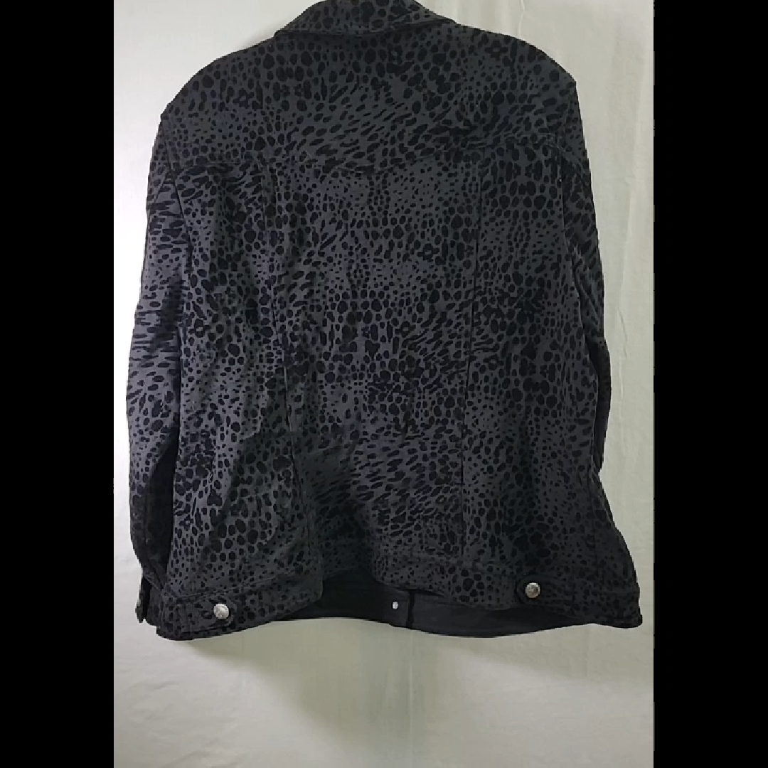 Allison Daley Black Leopard Print Jacket Size L