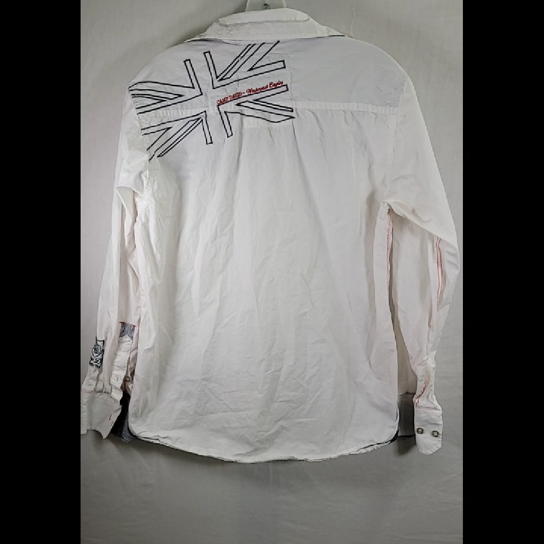 Camp David Men's White Button-Down Shirt Size M