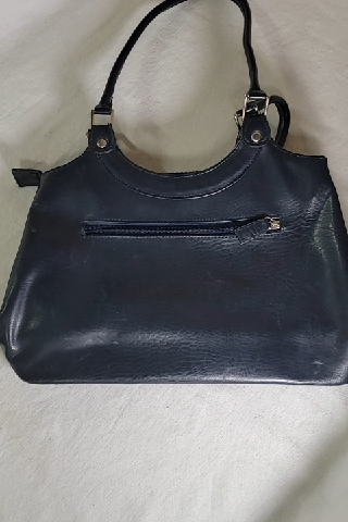 COACH Leather Tote Handbag Navy Blue